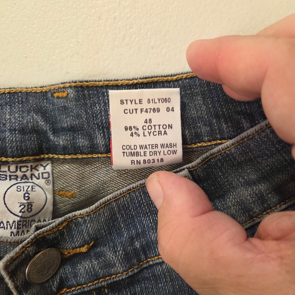 Lucky Brand Dungarees Gene Montesano Bootcut Jeans Size 6 28 Blue Made in USA - Picture 4 of 7